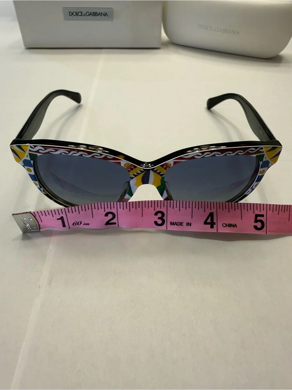 Dolce & Gabbana Multicolor Geometric Cat-Eye Sunglasses - Black Lenses